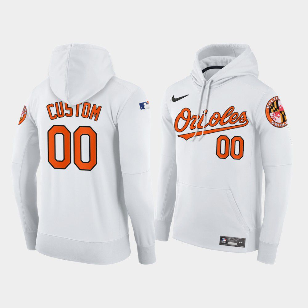 Men Baltimore Orioles #00 Custom white home hoodie 2021 MLB Nike Jerseys->baltimore orioles->MLB Jersey